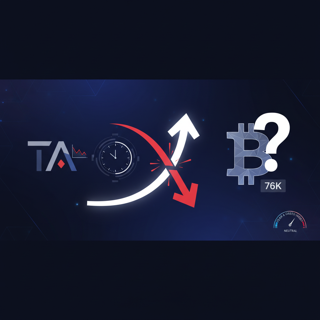 TAO正午+7%の反発が失速、FOMC控えでBTC7.6万ドル攻防