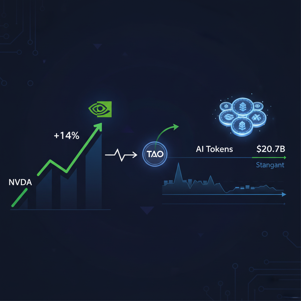NVDA2週間で14%急反発、暗号資産AIトークンは伸び悩み
