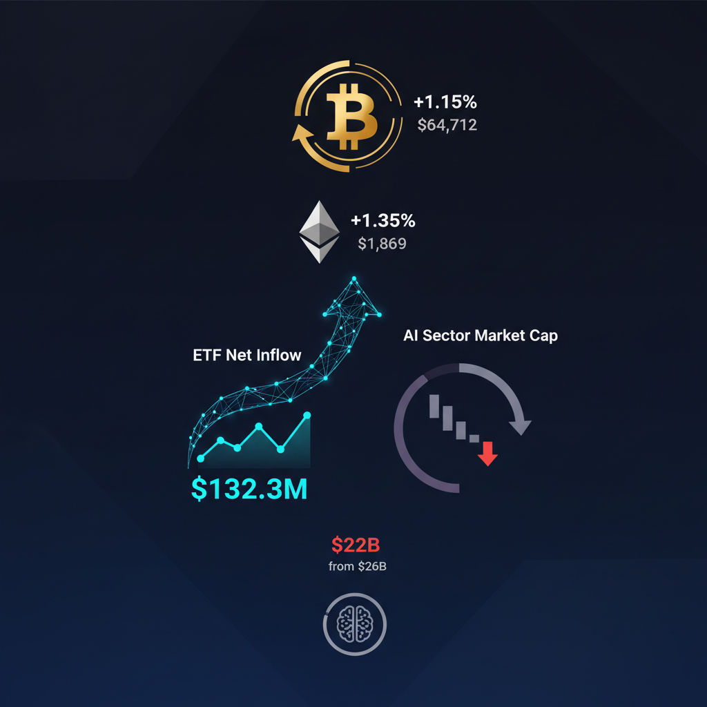ETF資金は復帰、AI銘柄だけ置き去り|BTC6.4万ドル台