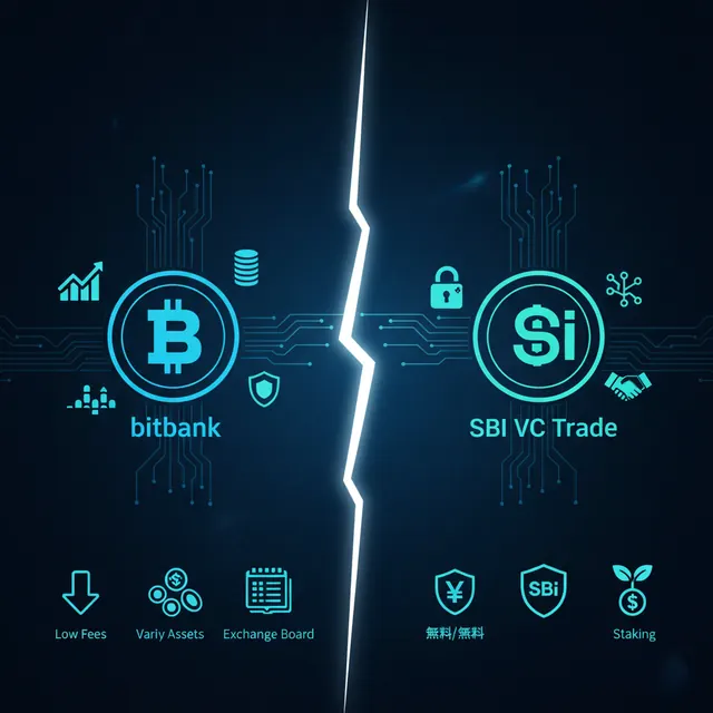 bitbankとSBI VCトレード比較|手数料・銘柄・安全性