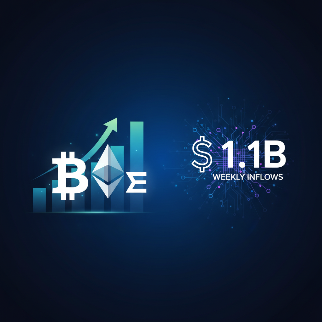 BTC・ETH現物ETFに週11億ドル流入、4月以来の高水準