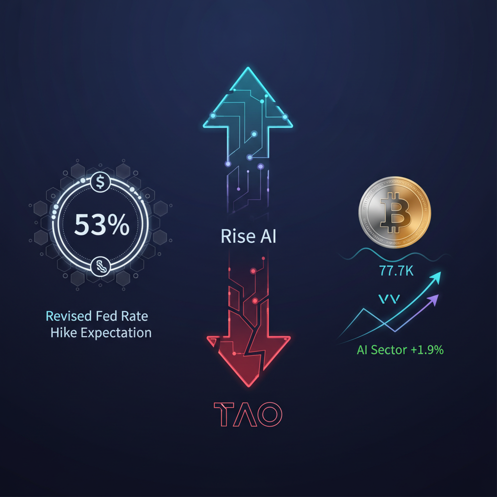 Fed利上げ観測66%→53%に後退、AI反発もTAO一人負け続く