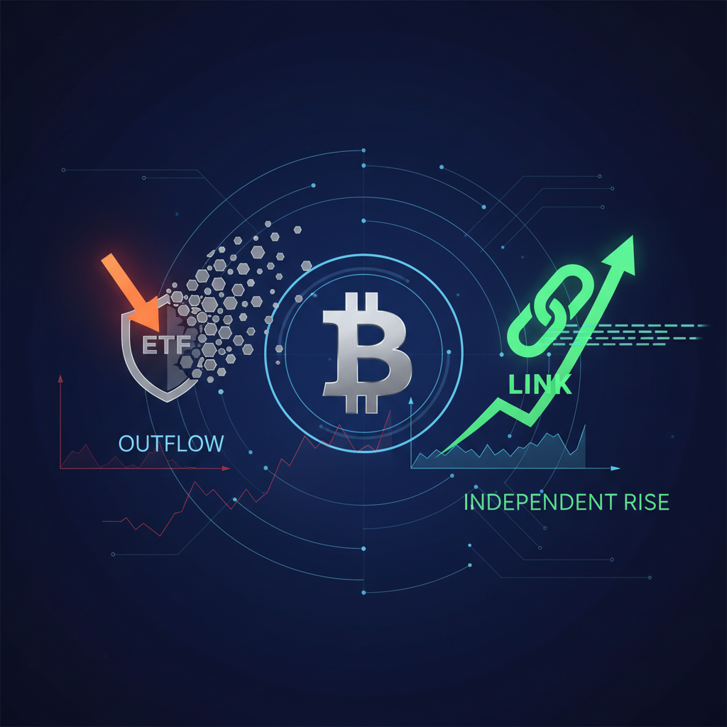 BTC ETFが3日連続流出、62,800ドル圏でLINKだけ独歩高