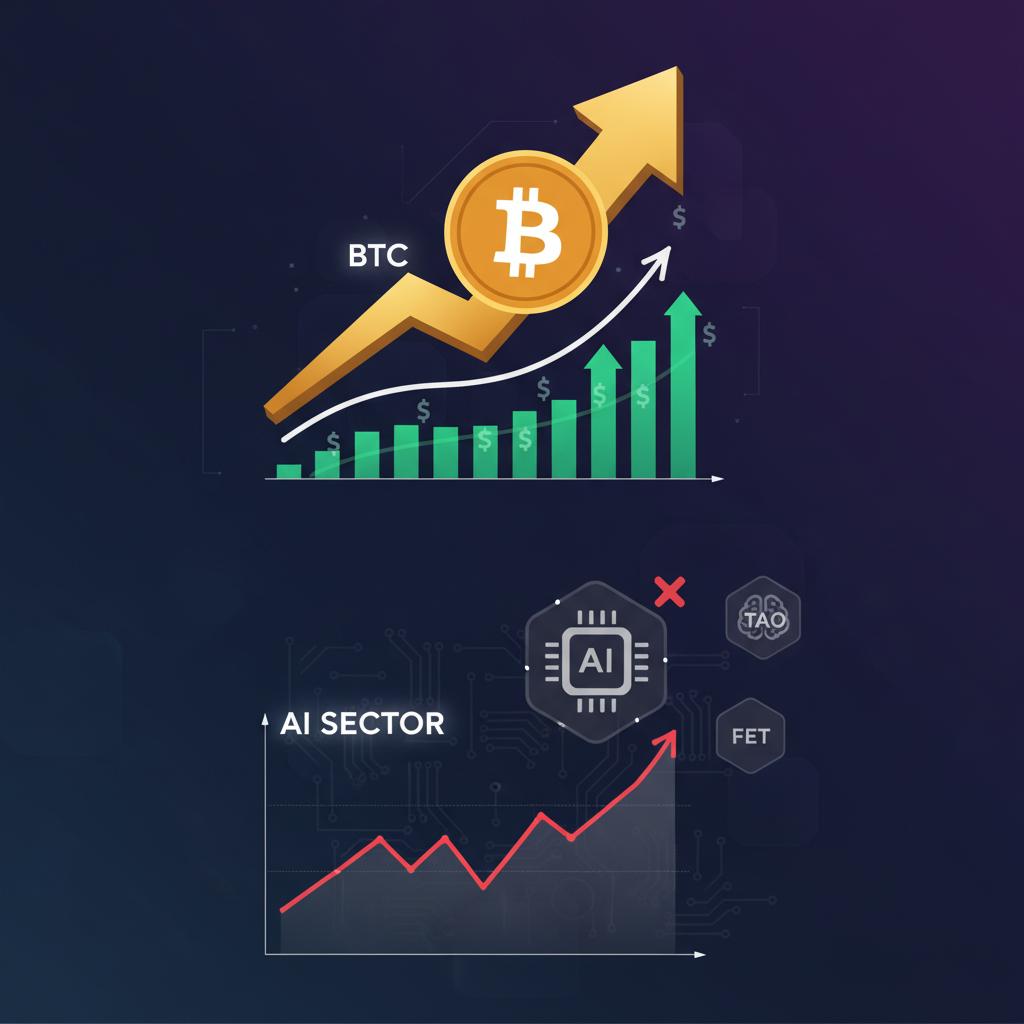 BTC ETF資金流入続く一方、AIセクターは207億ドルで伸び悩み