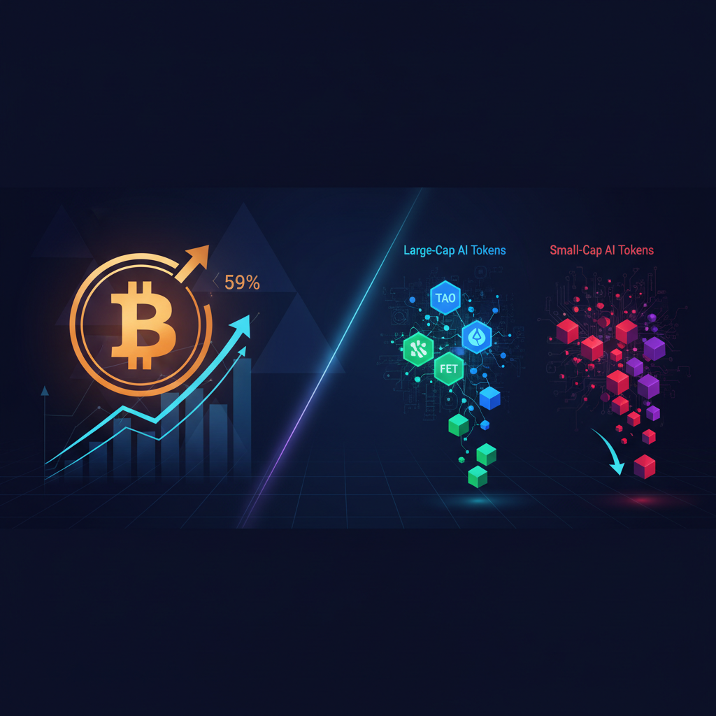 BTCドミナンス59%へ、AIトークンは大型と小型で明暗二極化