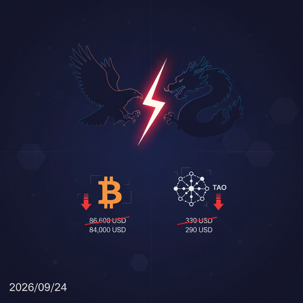 米中首脳会談前に警戒感、BTC反落・TAOも290ドル台に軟化