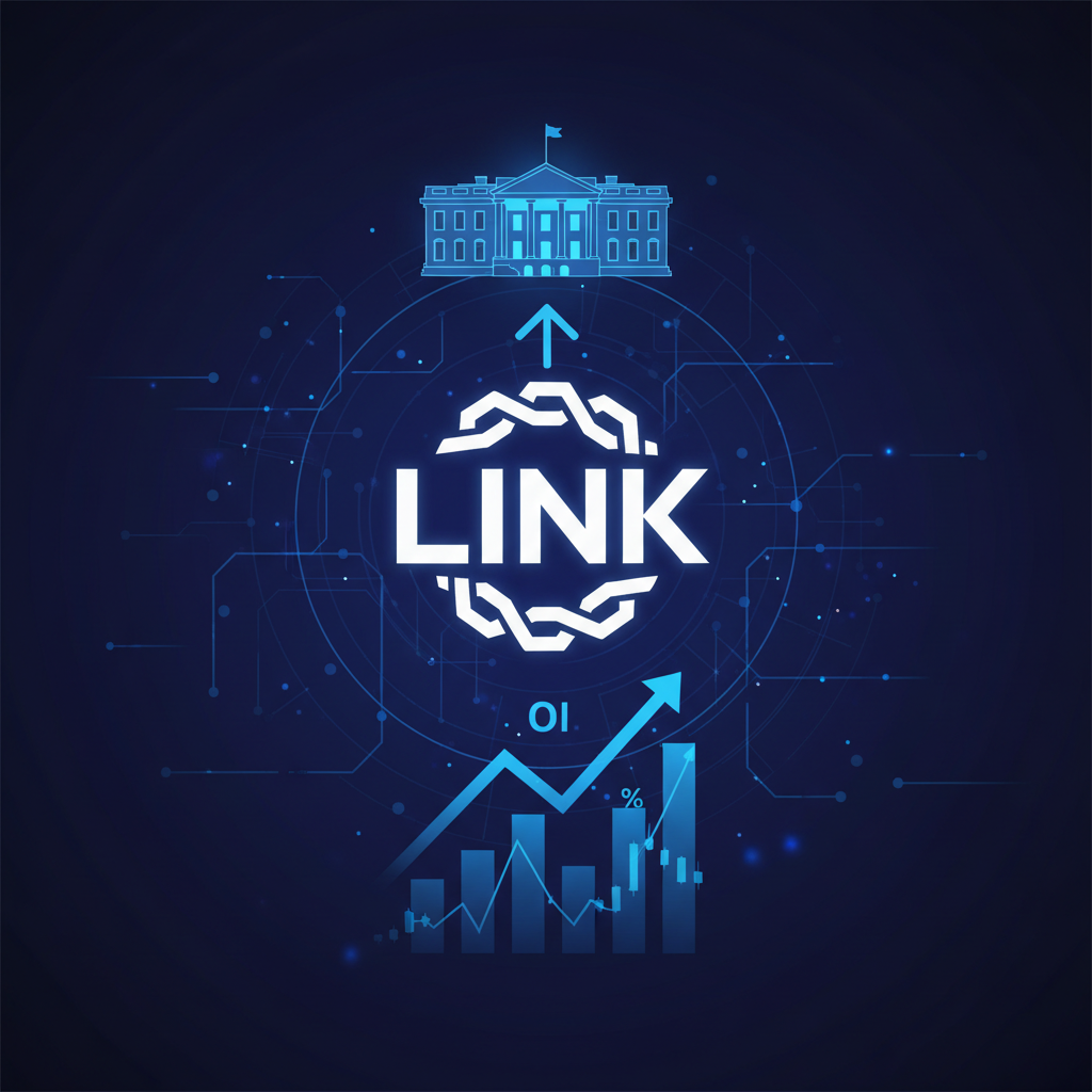 LINK続伸9.4ドル、19日ホワイトハウス会合とOI16%増
