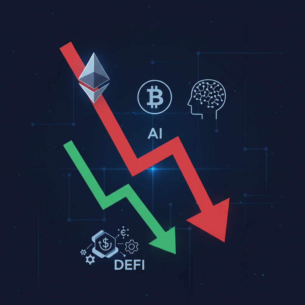 恐怖指数28へ低下しETH-3%で下落率首位、AI銘柄も先週高を返上