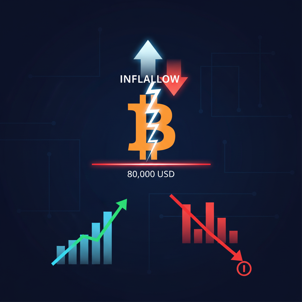 ビットコインETFの流入反転、80,000ドル割れで見えた市場の分岐点