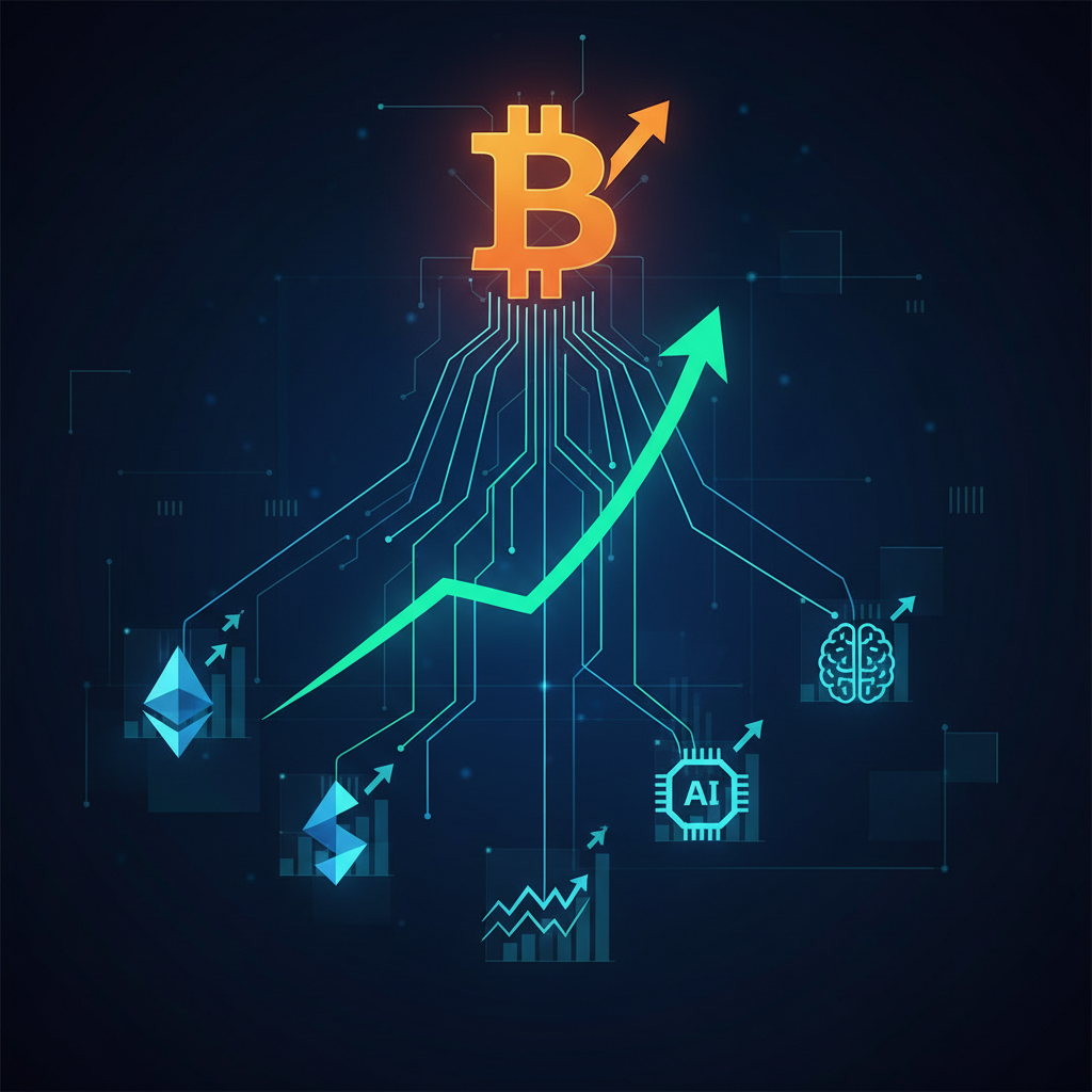 ビットコイン5日続伸7.8万ドル、資金はアルト・AI銘柄へ拡散
