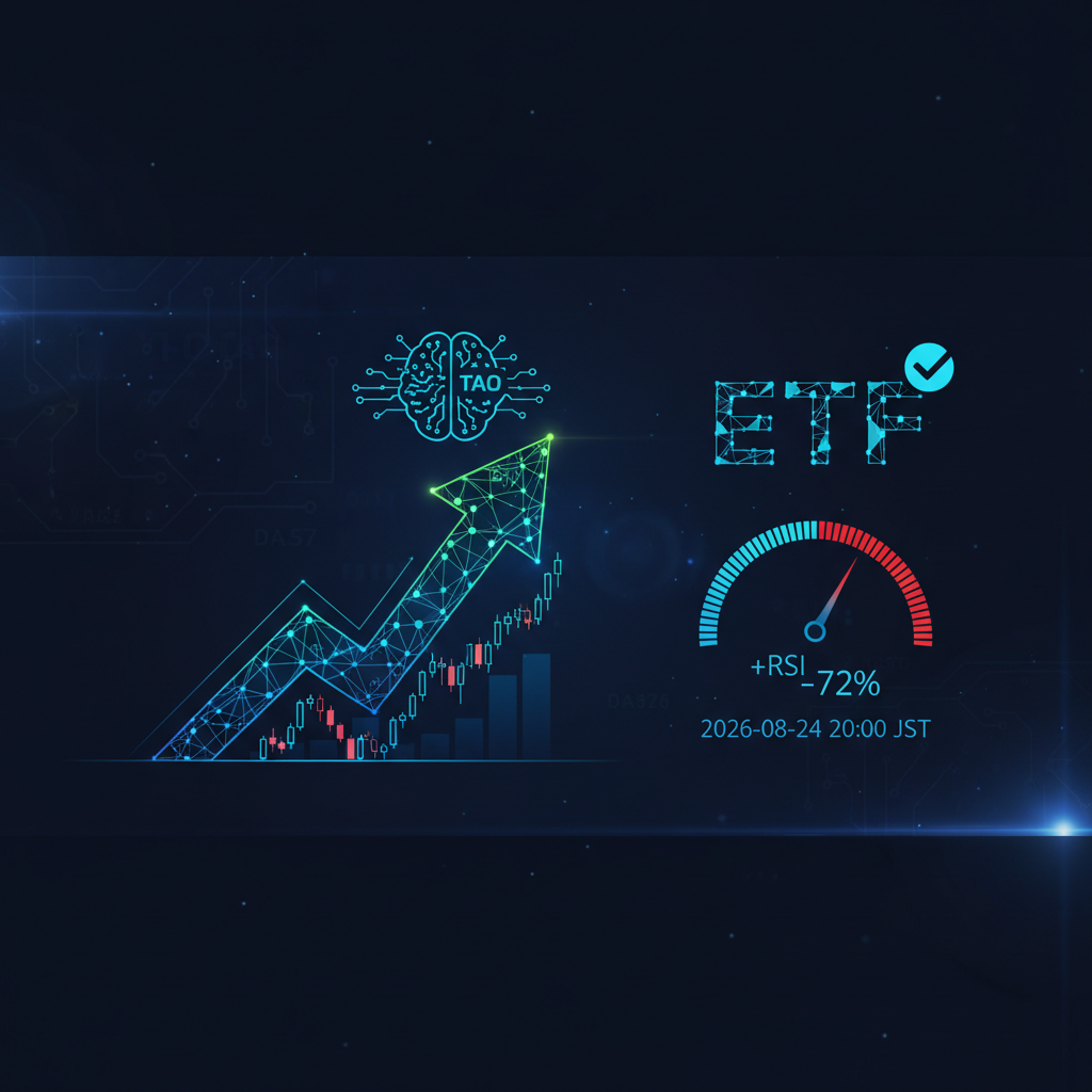 TAOが週間20%高でRSI72過熱、8月ETF承認可否が焦点