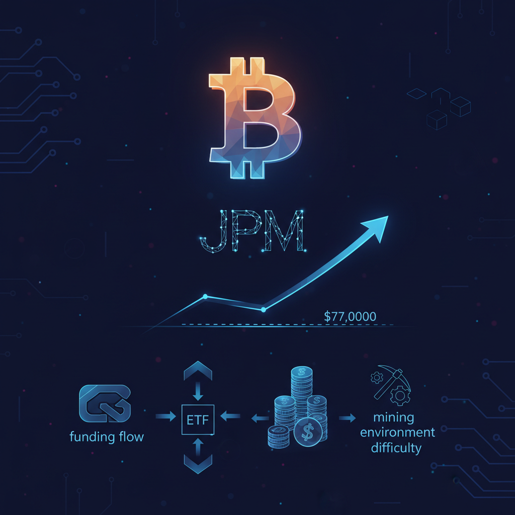 JPMorganが見るBTCの下値目線は7.7万ドル　機関投資家の見方と2026年相場の論点