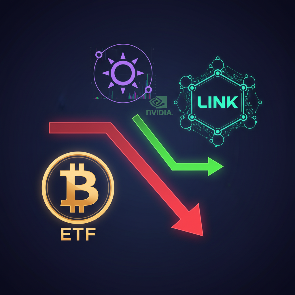 BTC ETF週間3.9億ドル流出、資金はSOLとLINKへ