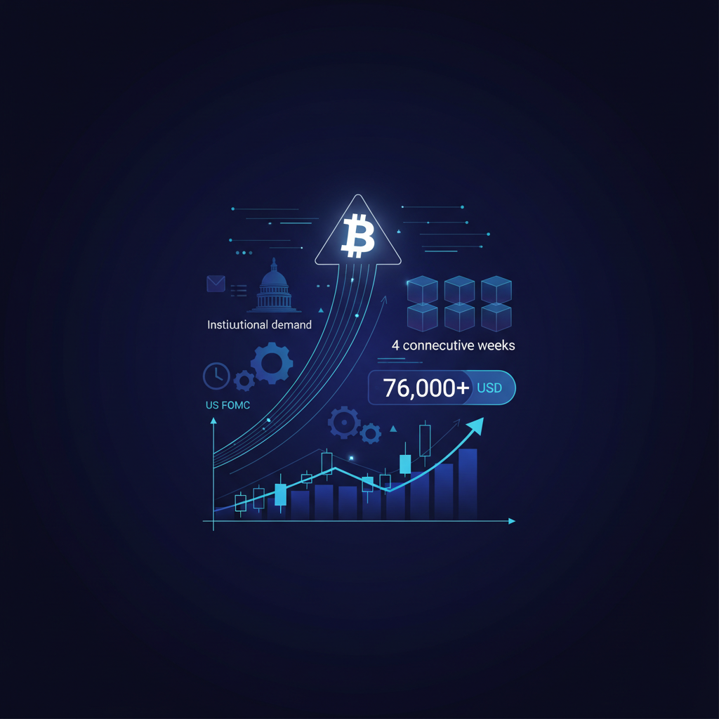 暗号資産ETPに資金流入が4週連続、BTCは7.6万ドル超で推移